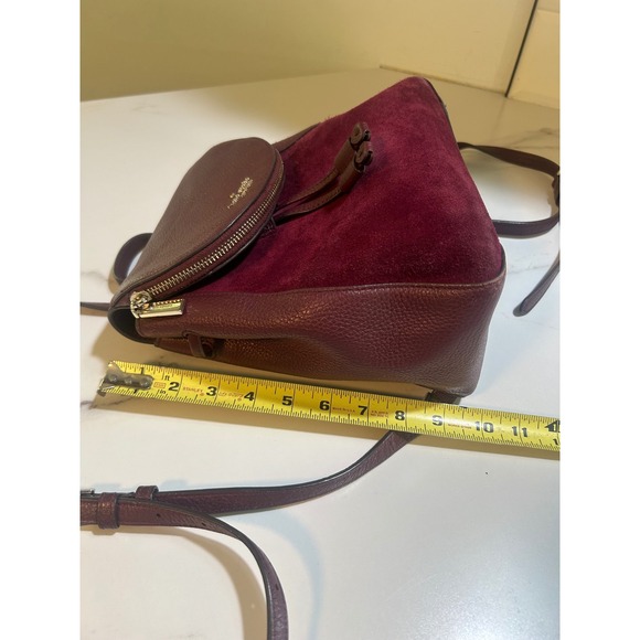 Kate Spade Hayes Street Teagan Burgundy Leather Suede Backpack Bag PXRU9171 main image 3